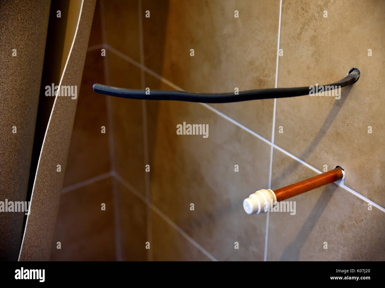 Piastrelle in bagno Foto Stock