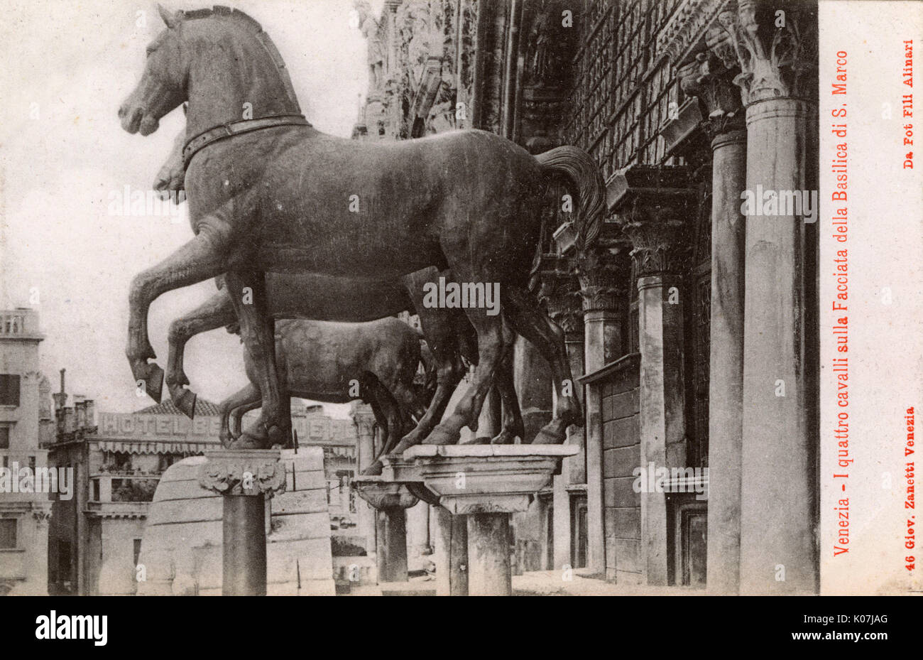 St Piazza Marco, Venezia, Italia - i cavalli di San Mark Foto Stock