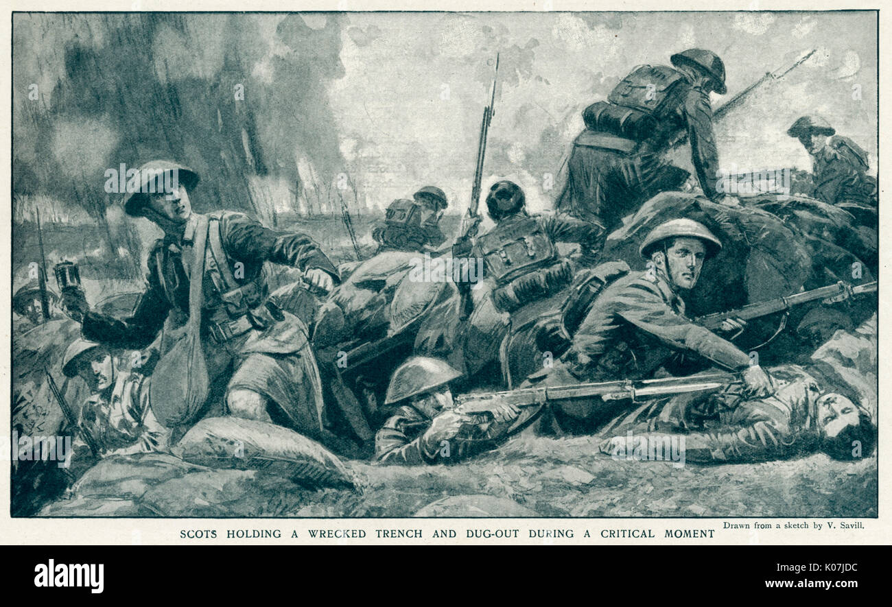 Soldati gallanti nel folto della lotta 1916 Foto Stock