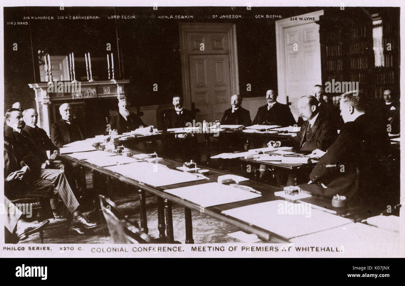 1907 Conferenza Imperiale - discussioni a Whitehall Foto Stock