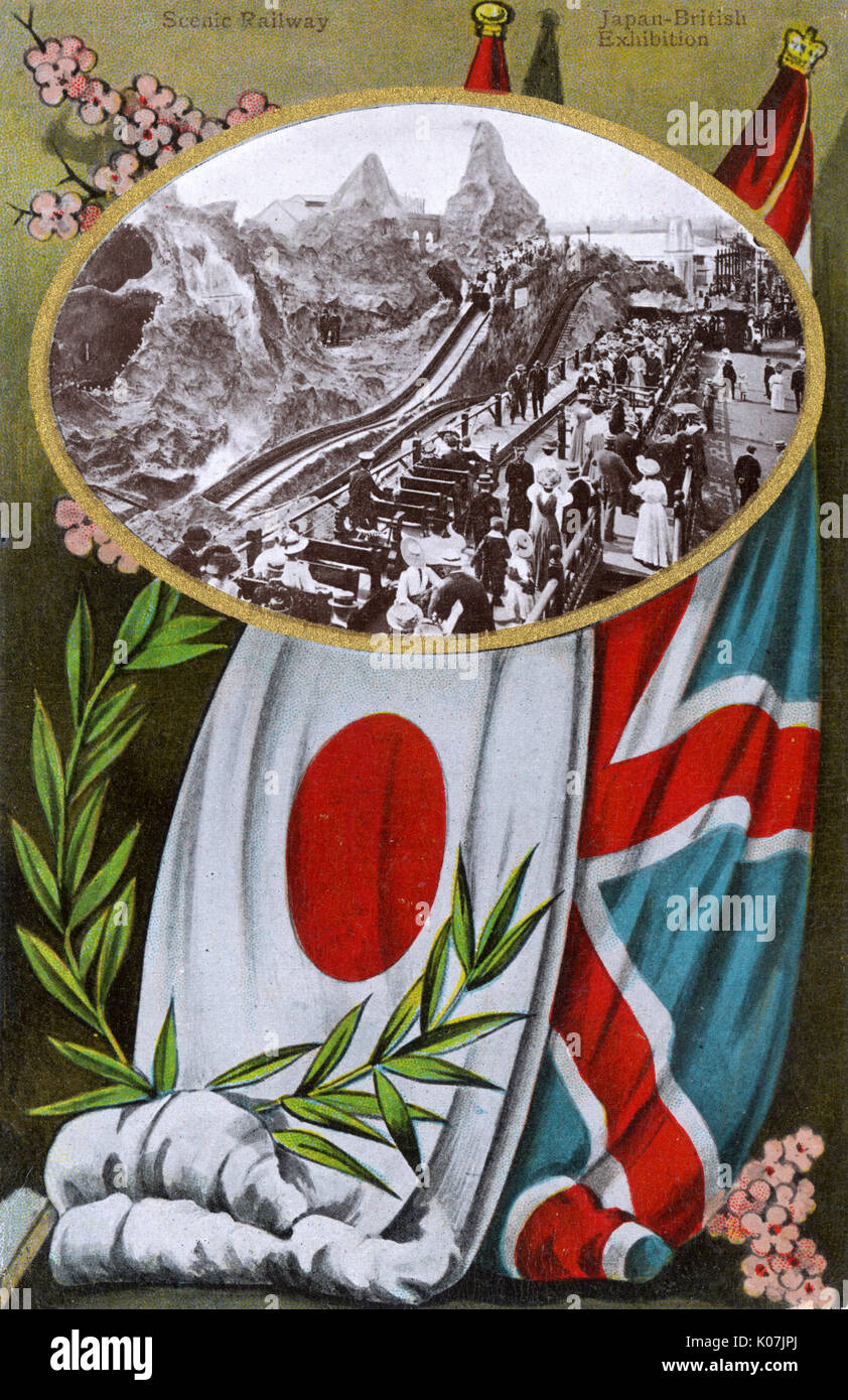 La Ferrovia Scenica all'Japan-British Exhibition svoltasi a Città Bianca, West London. Data: 1910 Foto Stock