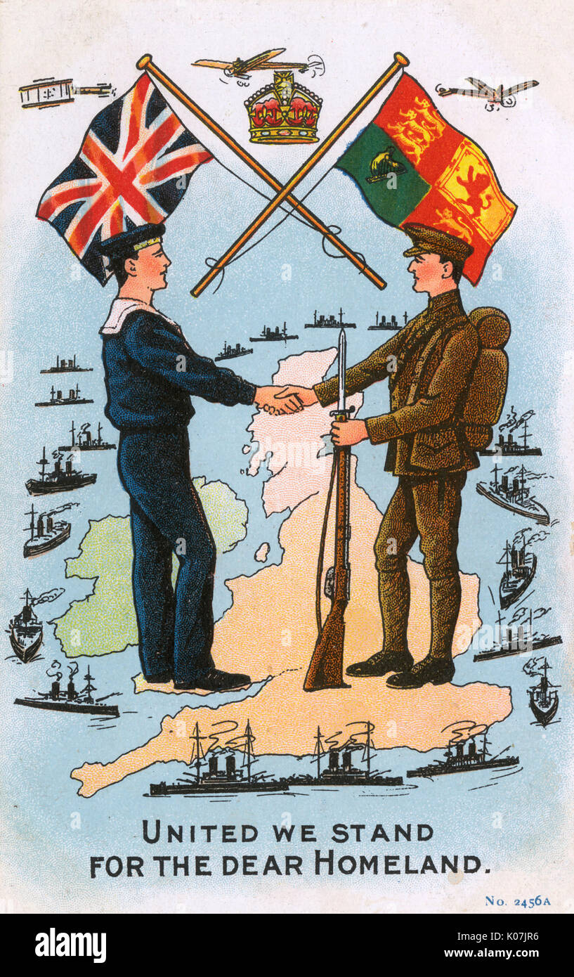 WW1 - l'Irlanda e la Gran Bretagna si sono unite nella causa comune Foto Stock
