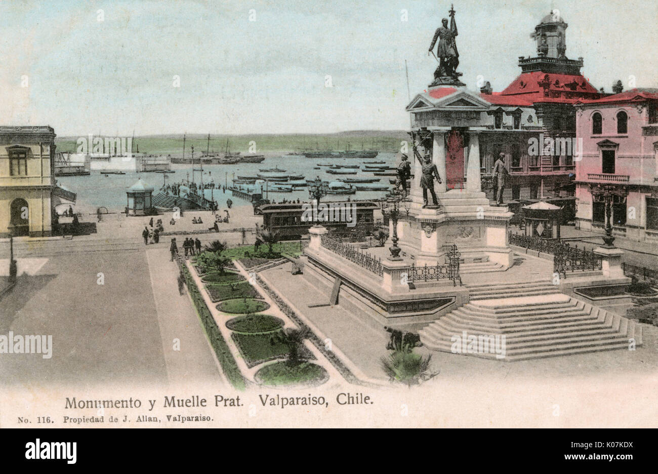 Monumento Prat, Valparaiso, Cile, Sud America Foto Stock