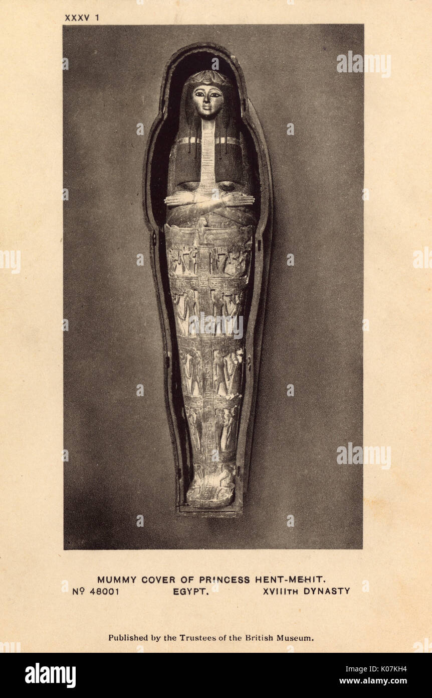 Mummia egiziana nel British Museum, Londra - Hentmehit Foto Stock
