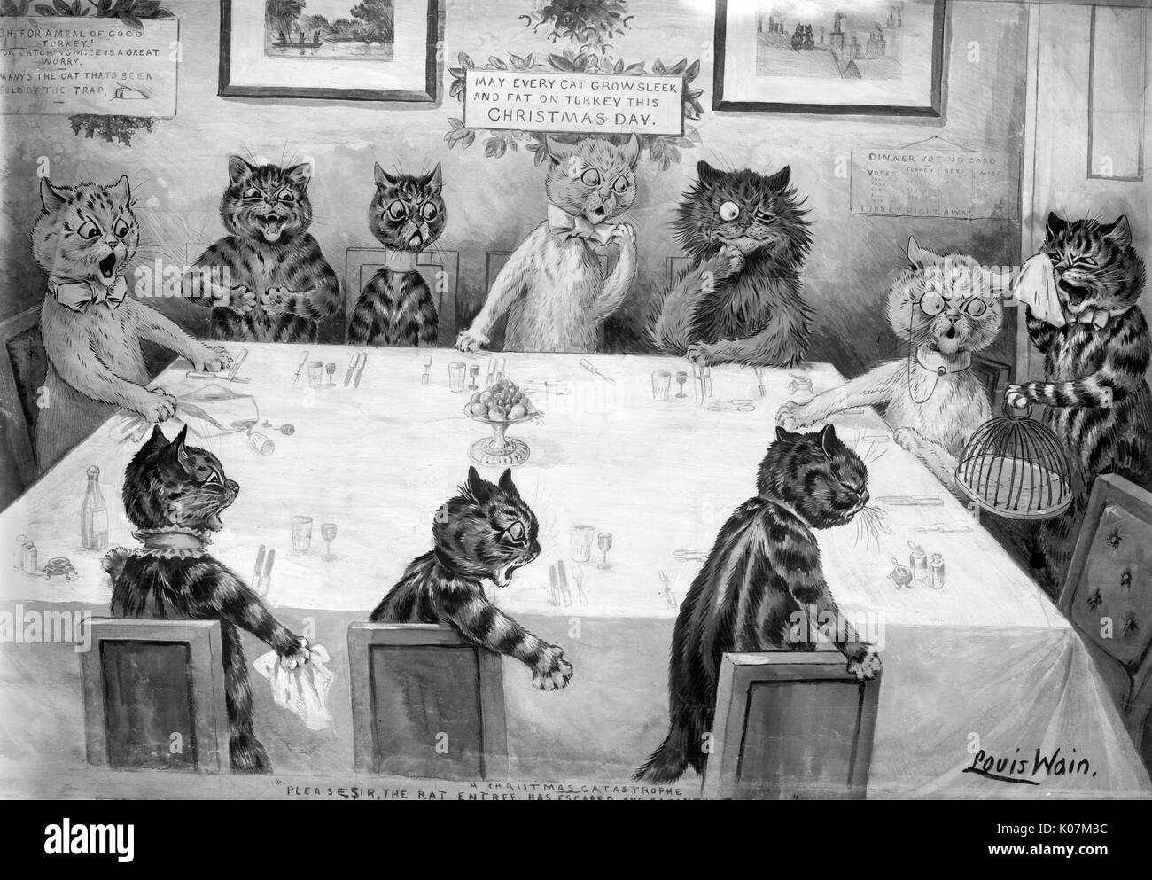 Una catastrofe di Natale di Louis Wain Foto Stock