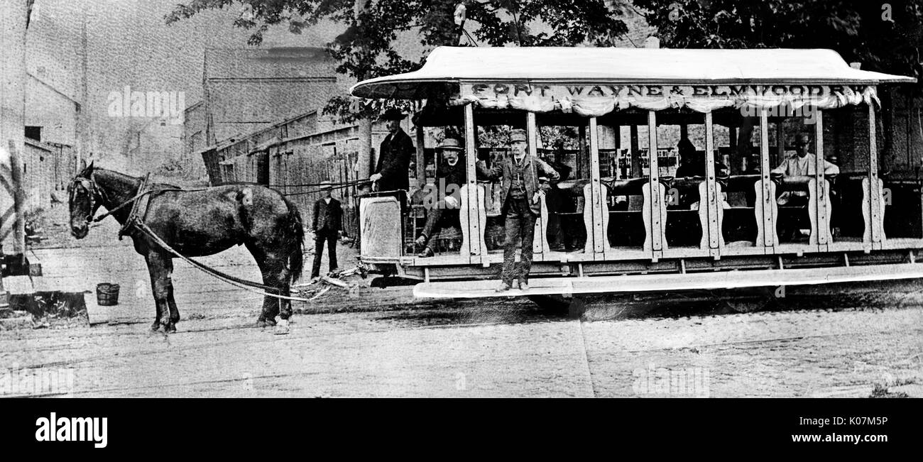 Auto da strada trainata da cavalli di Fort Wayne e Elmwood a Detroit Foto Stock