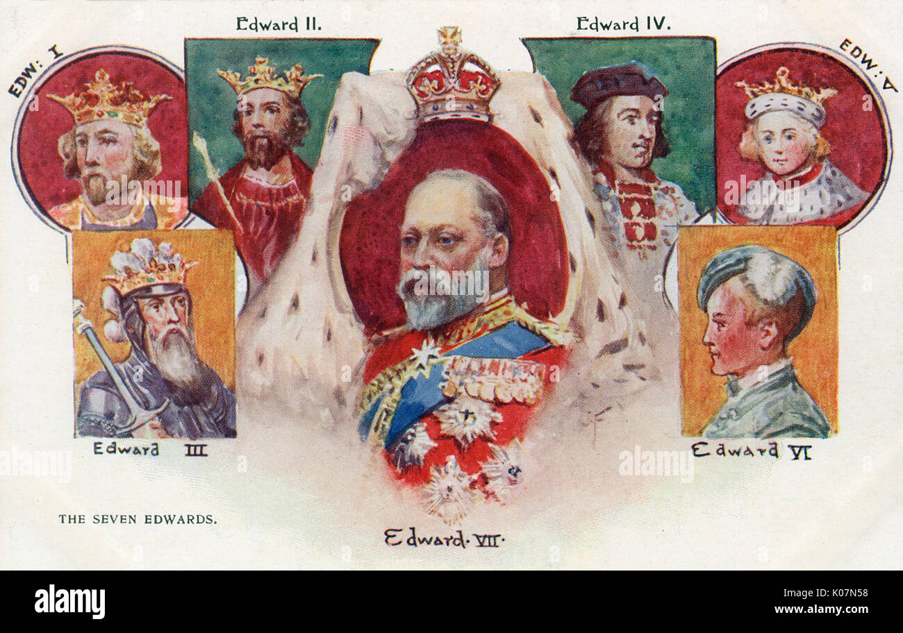 Il Seven English/British King Edward - souvenir dell'incoronazione Foto Stock