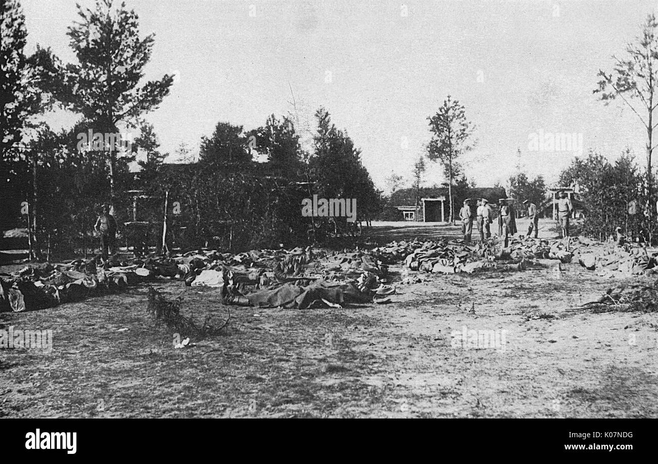 Dopo un attacco di gas sul fronte orientale, Russia, WW1 Foto Stock