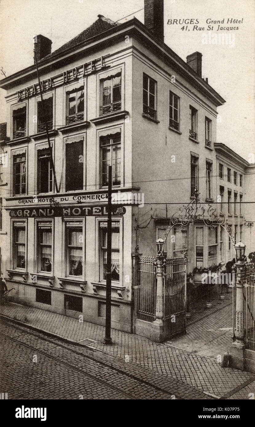 Grand Hotel, 41 Rue St Jacques, Bruges, Belgio Foto Stock