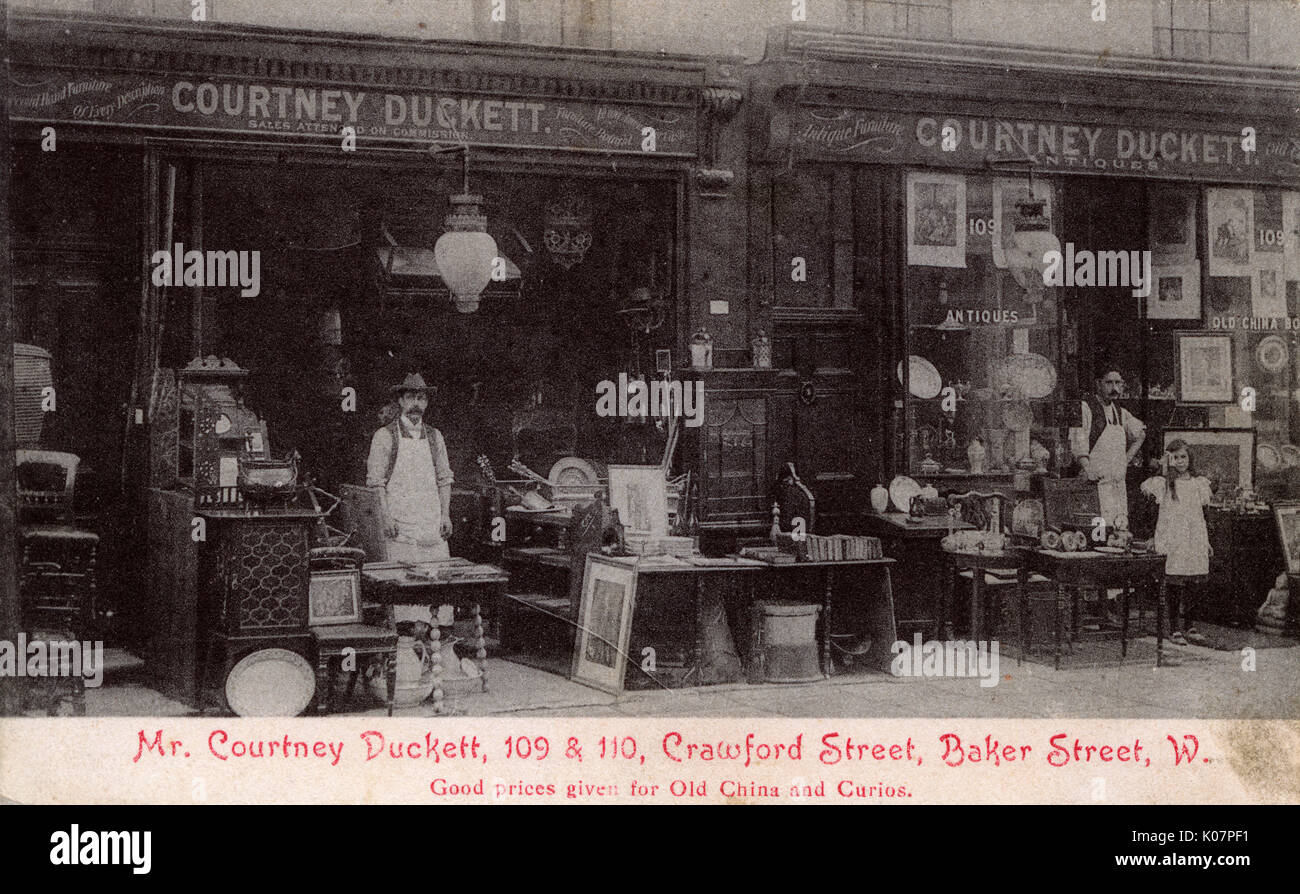 Negozio di antiquariato Courtney Duckett, Crawford Street, Londra W Foto Stock