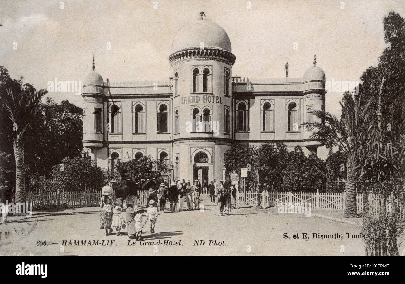 Grand Hotel, Hammam-Lif, Tunisia, Nord Africa. Data: circa 1910 Foto Stock