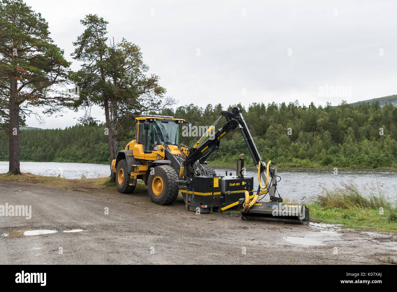 Volvo L45H L50H caricatore con taglio di erba Foto Stock