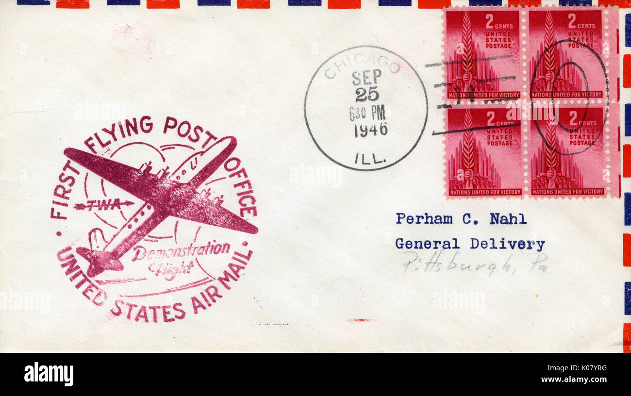 Busta commemorativa con timbri Foto Stock