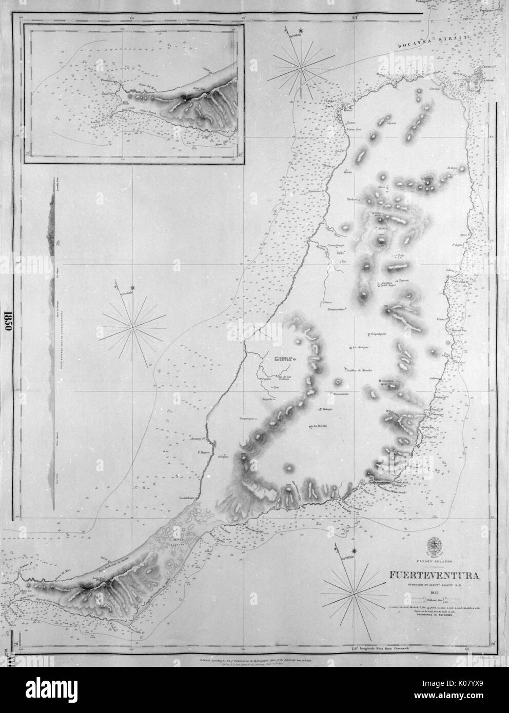 Mappa di Fuerteventura, Isole Canarie Foto Stock