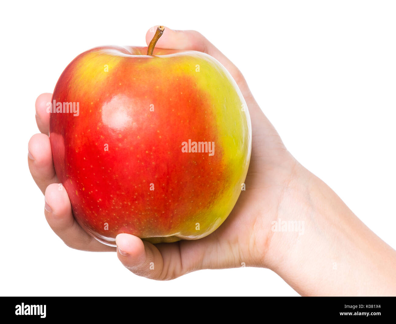 Mano con fresh apple Foto Stock