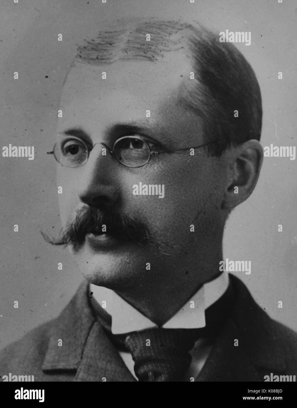 Stampa fotografica di George Huntington Williams, il collo alto, guardando a sinistra della videocamera, originale Facoltà di Filosofia, Stati Uniti, 1891. Foto Stock