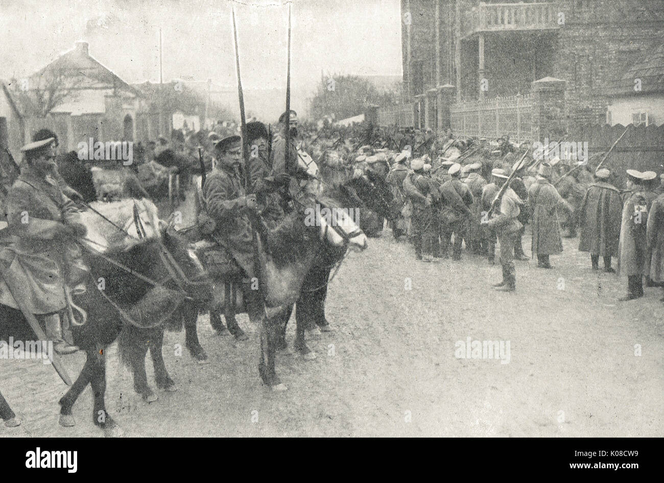 Cosacchi russi di pattuglia, Prussia orientale Foto Stock