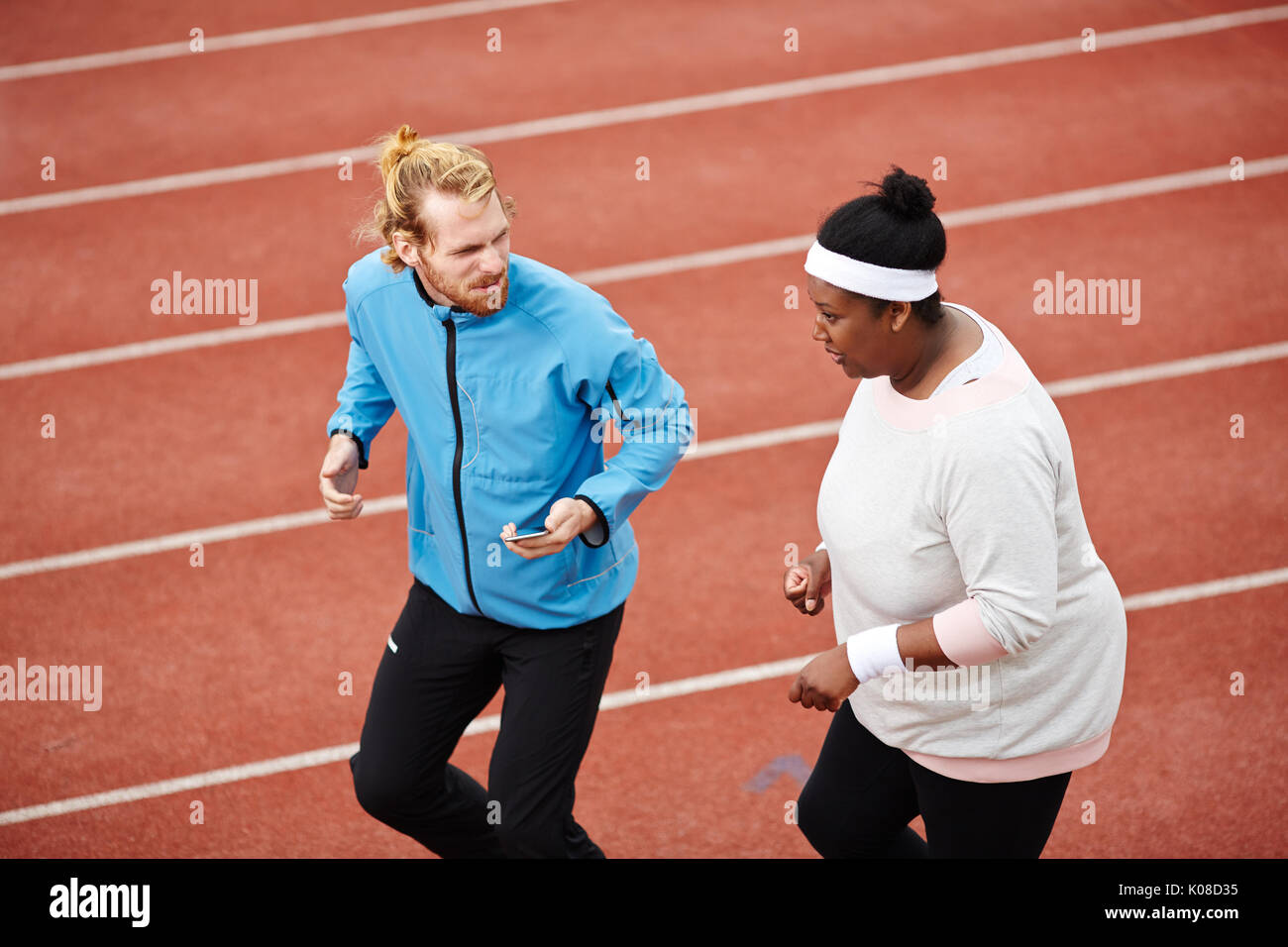 Preparazione per la maratona Foto Stock