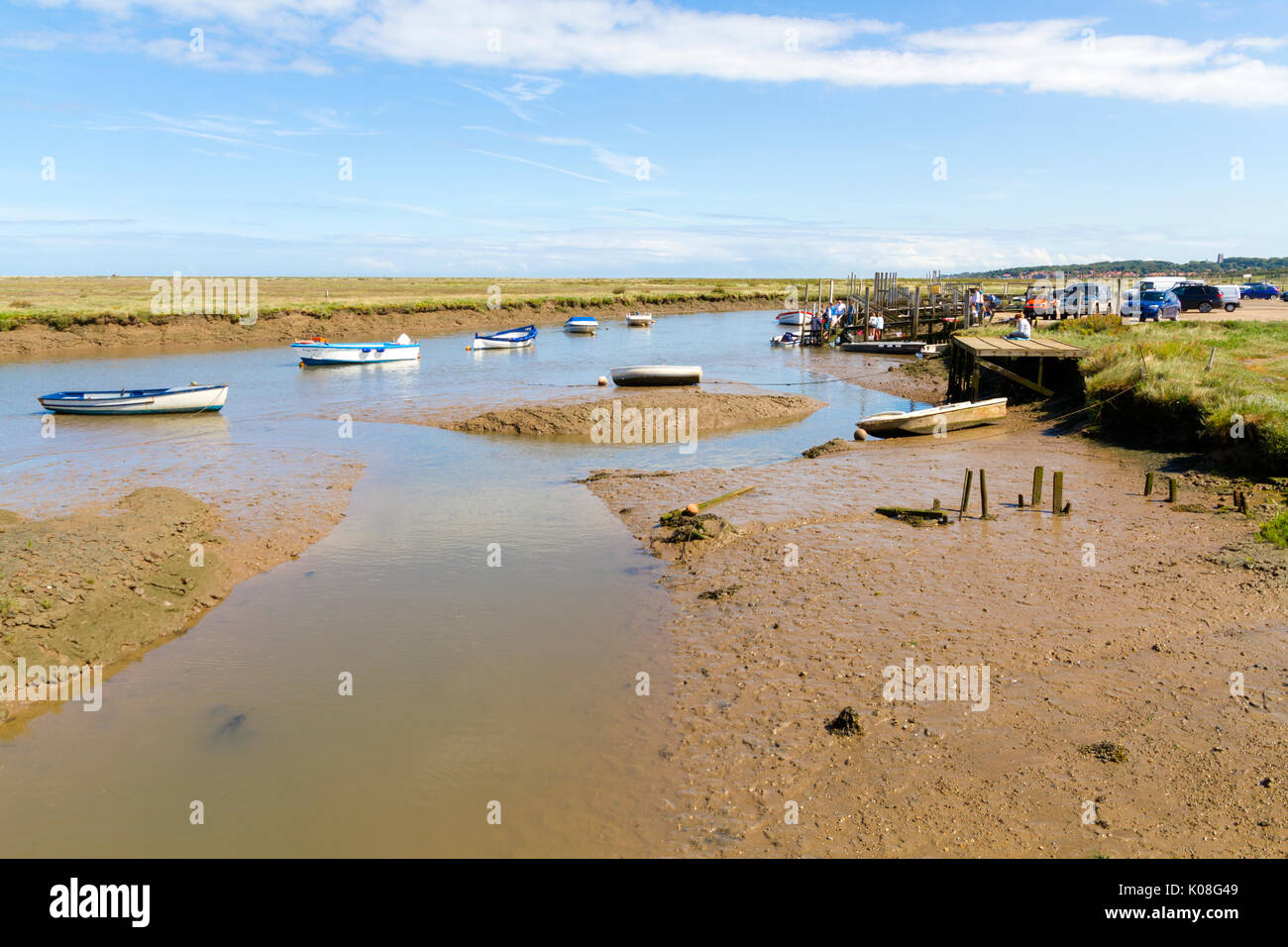 Morston Creek Norfolk con la marea out Foto Stock