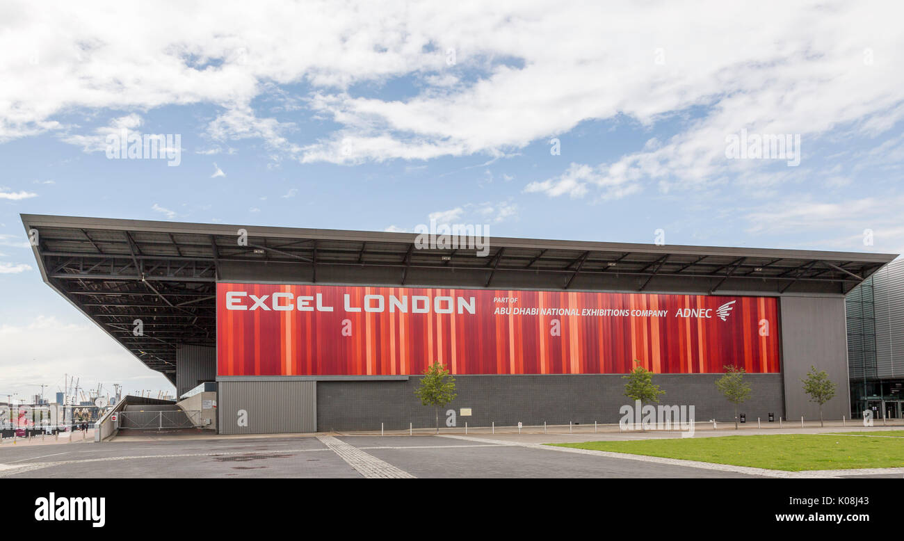 Londra, Regno Unito, 5 Agosto 2017: Centro esposizioni di ExCel nella Londra Dockland. Foto Stock