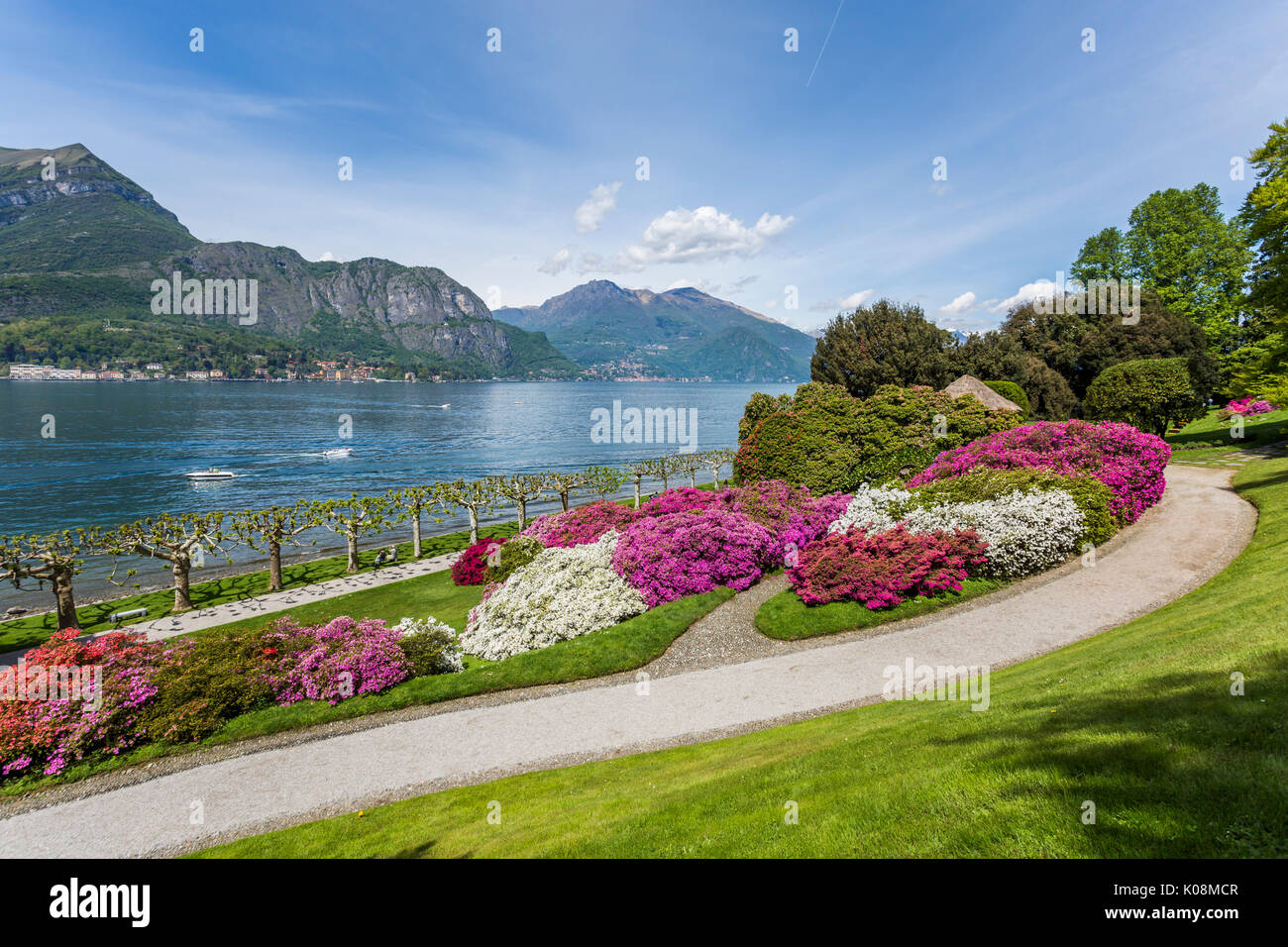 I giardini di Villa Melzi d'Eril a Bellagio, Lago di Como, Lombardia, Italia. Foto Stock