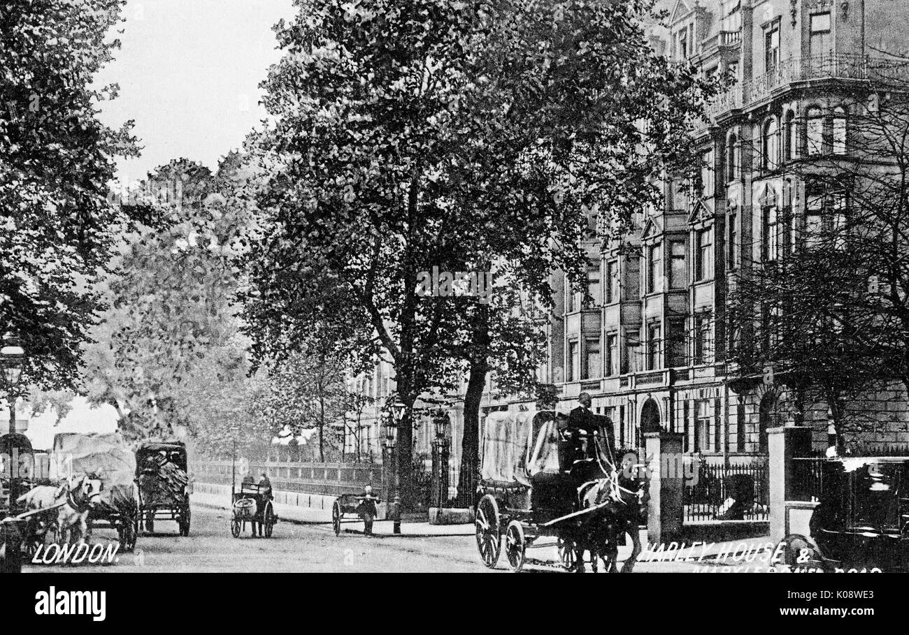 Harley House, un palazzo residenziale di blocco in Marylebone Road, London NW1. Data: circa 1905 Foto Stock