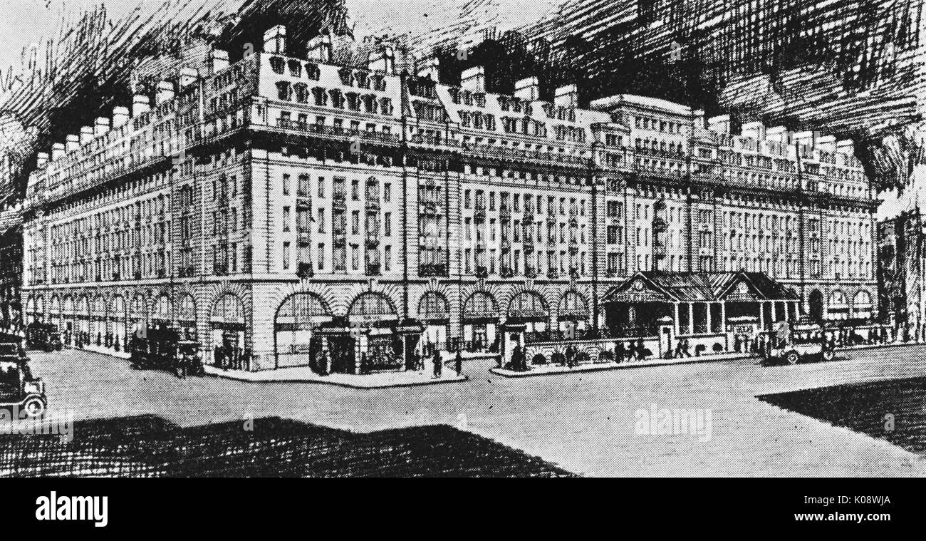 Chiltern corte e la stazione di Baker Street, all'angolo di Baker Street e Marylebone Road, Londra. Data: circa 1930s Foto Stock