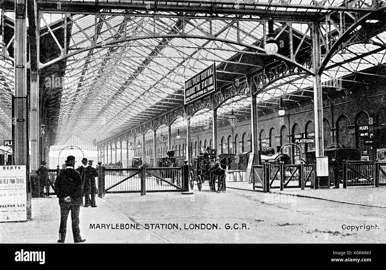 Platform alla stazione di Marylebone, Londra Foto Stock