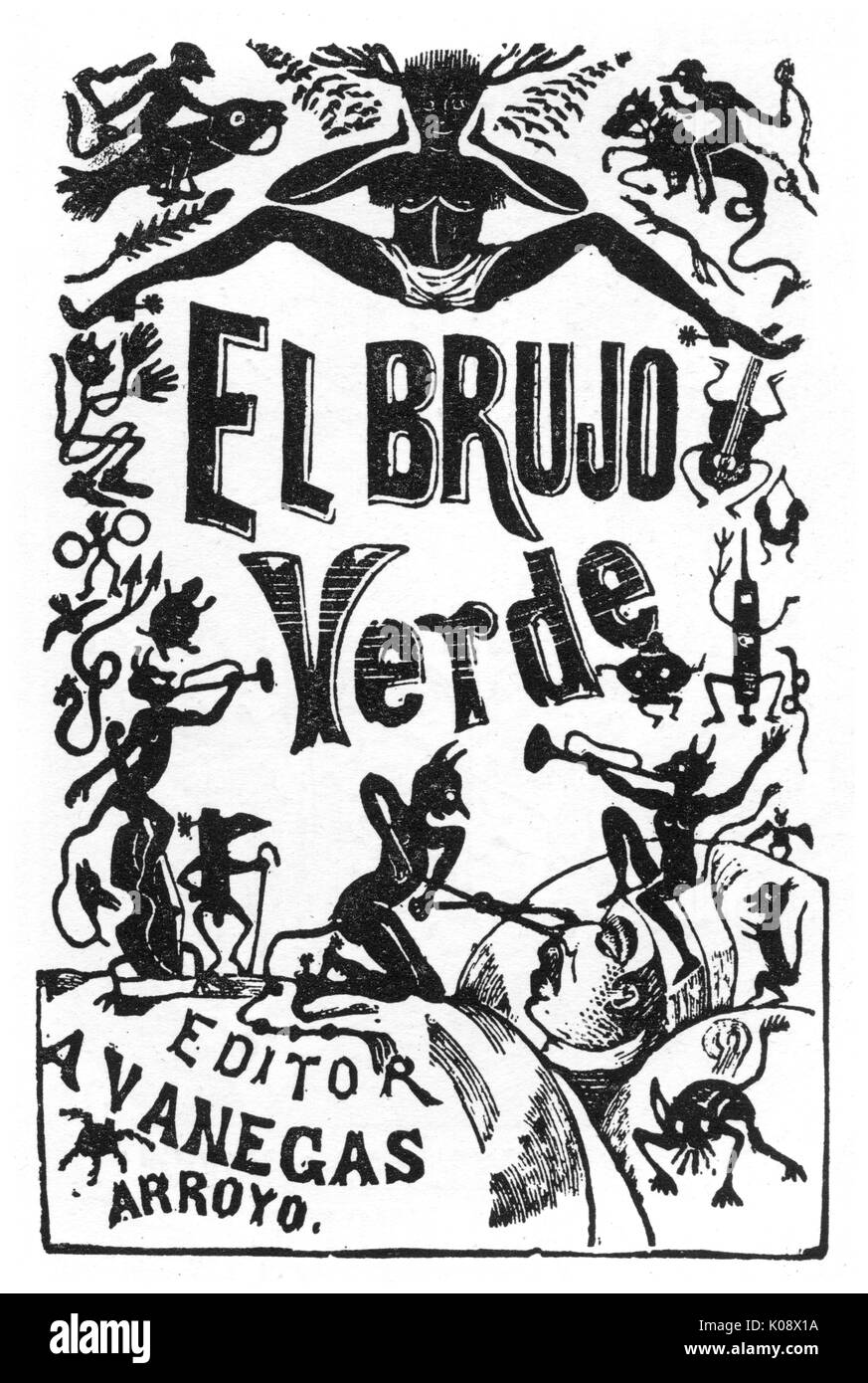 Posada, copertina del libro, El Brujo Verde Foto Stock