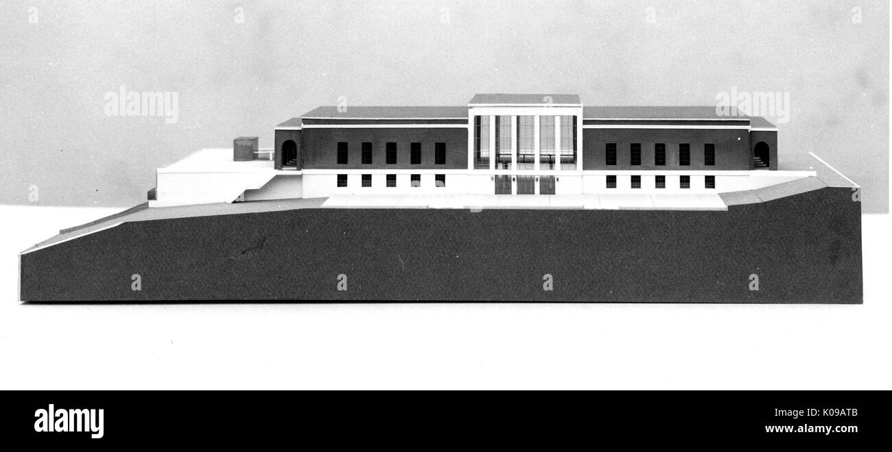 Modello preliminare del Milton S Eisenhower Library, completata nel 1964 sull'Homewood campus della Johns Hopkins University di Baltimore, Maryland, 1960. Foto Stock