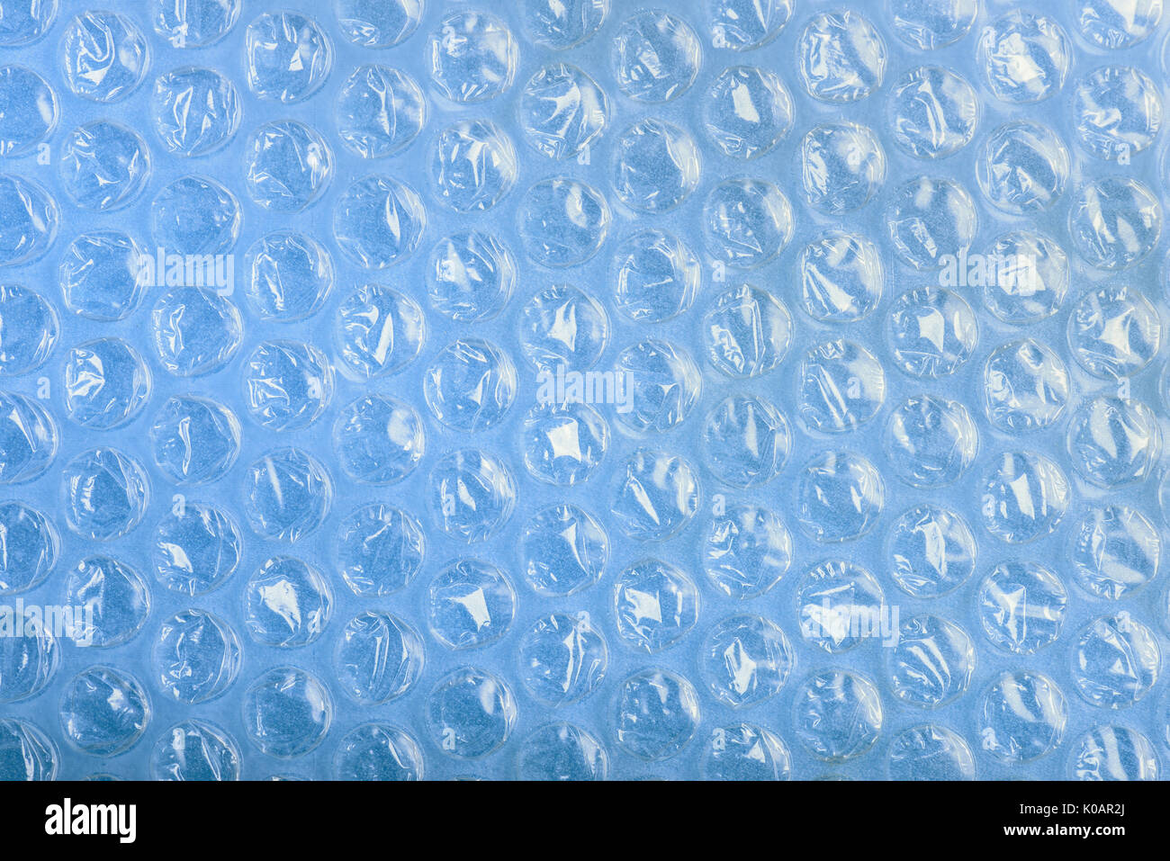 Bubble wrap texture tonica in blu Foto Stock