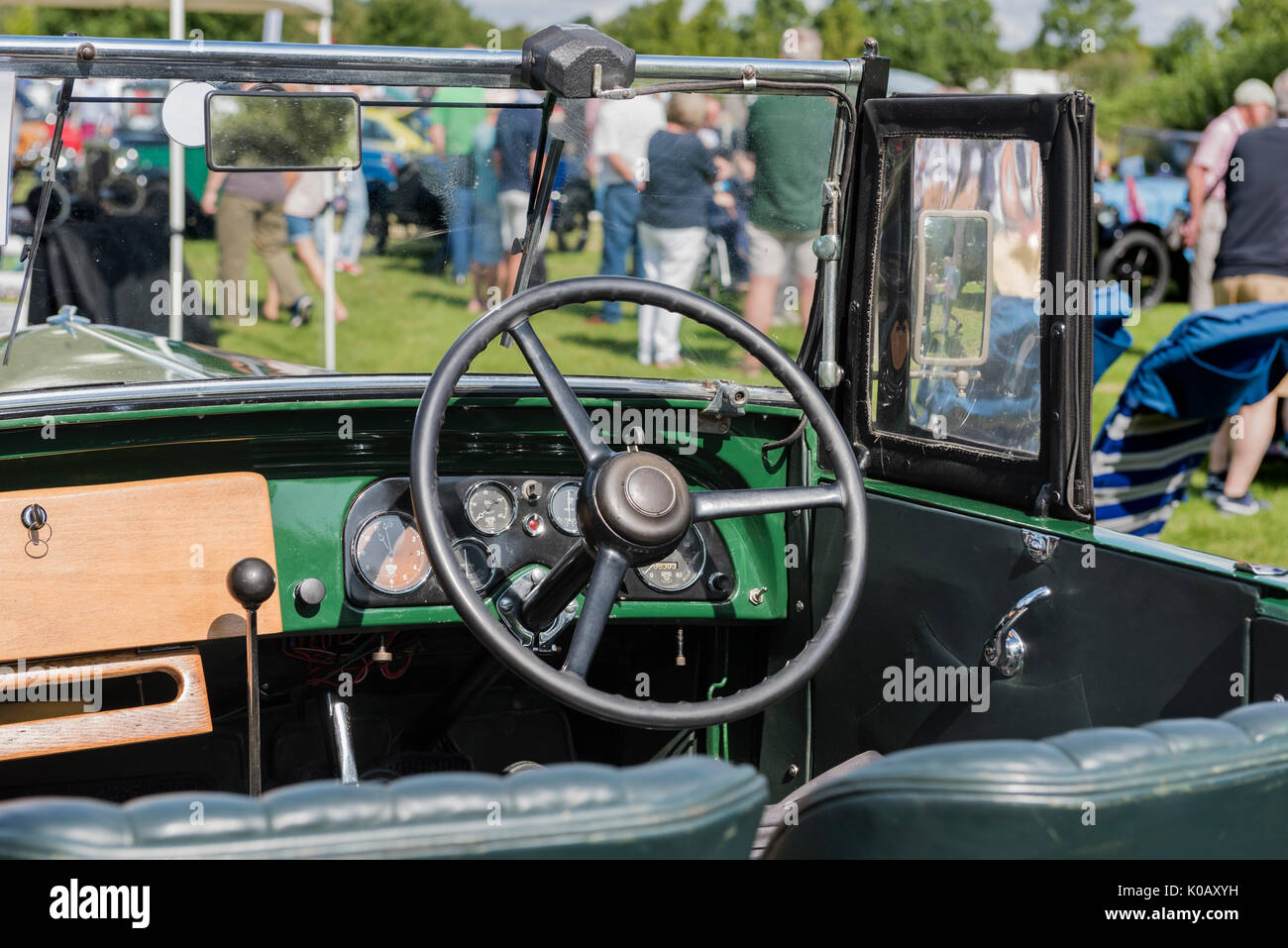 Interno di un 1935 Austin dodici open tourer. Foto Stock