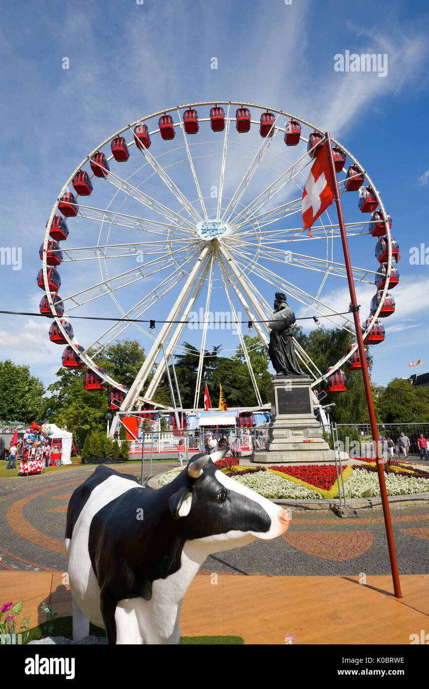 Il Monumento Nazionale è situato nel giardino inglese, essa simboleggia l'entrata di Ginevra nella Confederazione svizzera Foto Stock