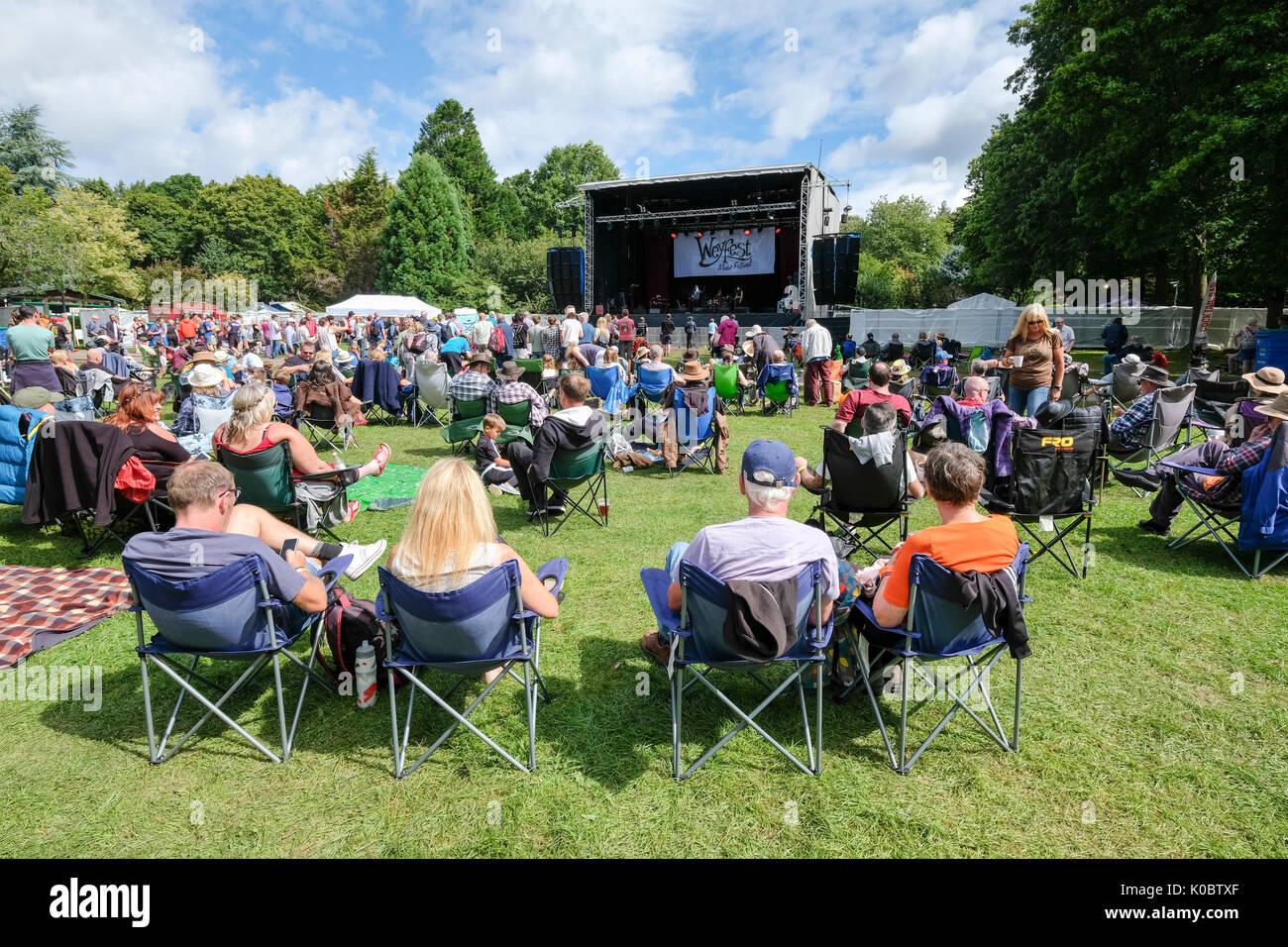 Weyfest music festival, la vita rurale centro, Tilford, Surrey, Inghilterra, Agosto 19, 2017 Foto Stock