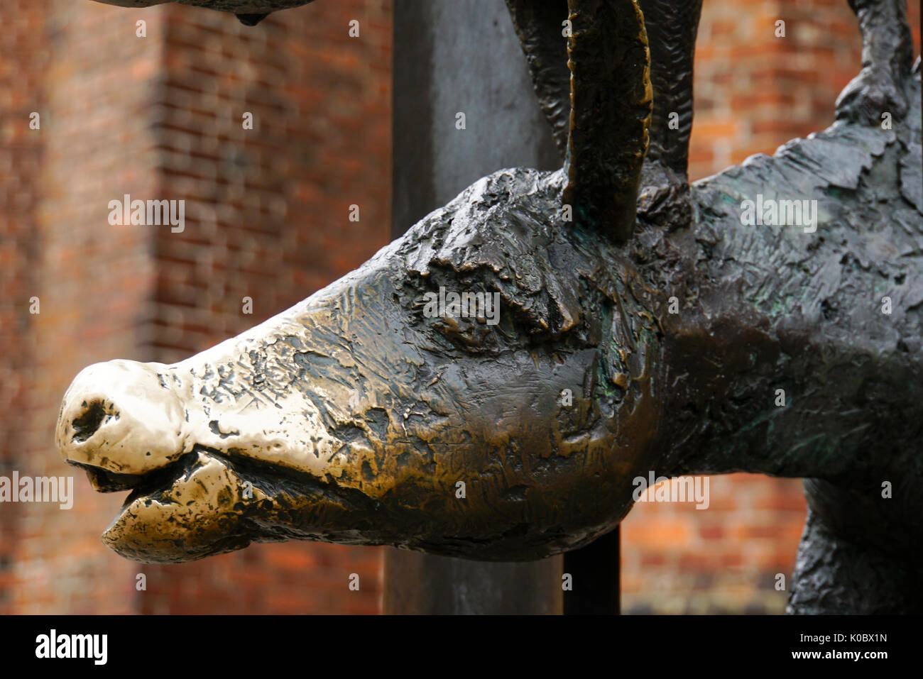 Città Musicanti di Brema statua in bronzo, Riga, Lettonia Foto Stock