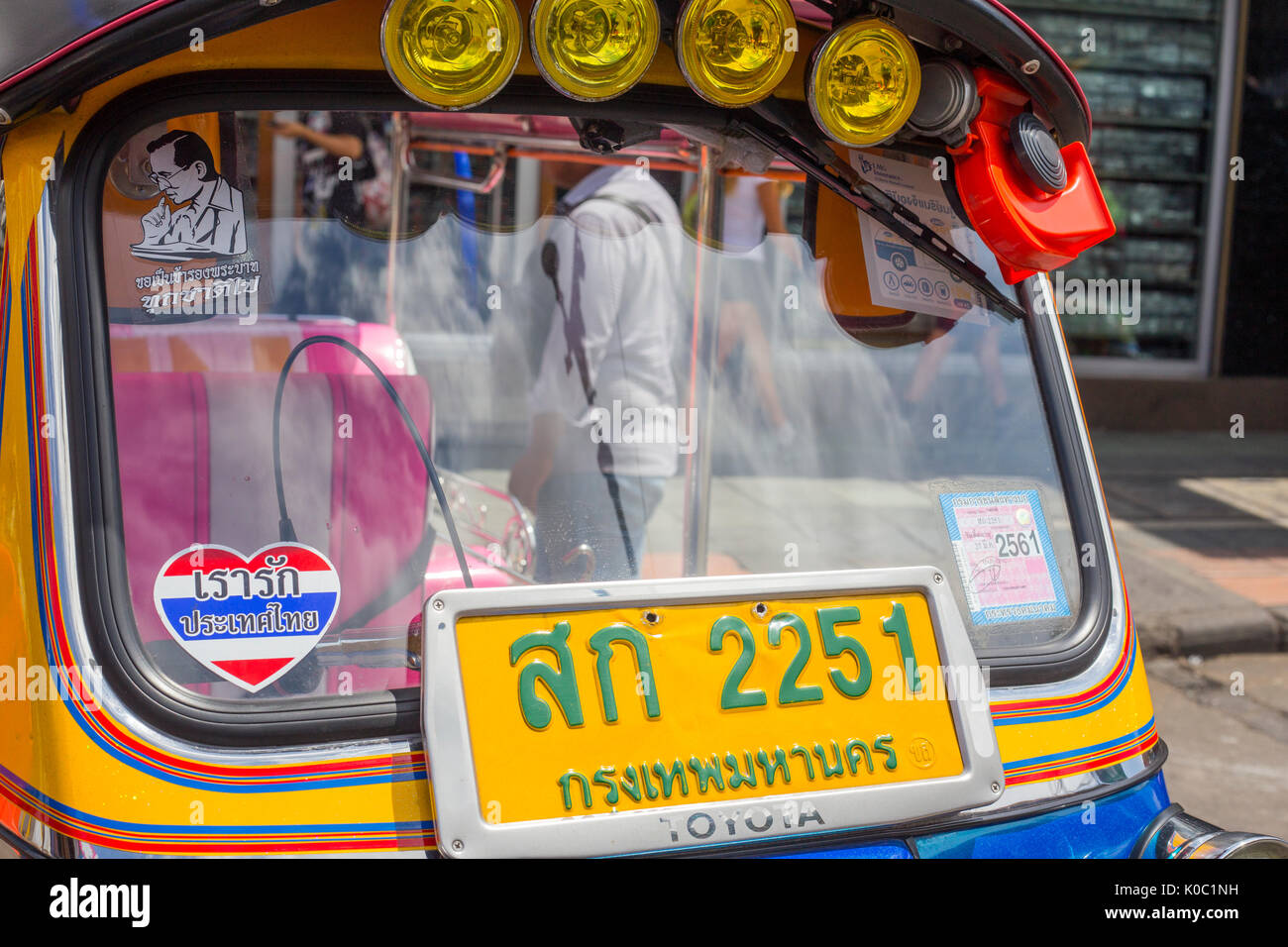 Close up di Bangkok di tuk-tuk Foto Stock