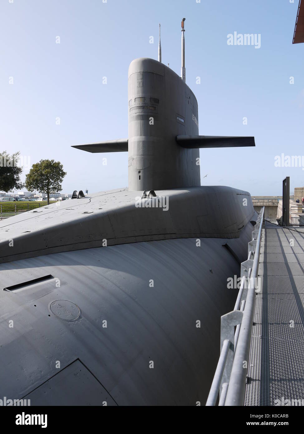 Le temibile, prima francese di sottomarini nucleari e dei missili balistici launcher è adesso aperto per visite a Cité de la Mer, a Cherbourg, Francia Foto Stock