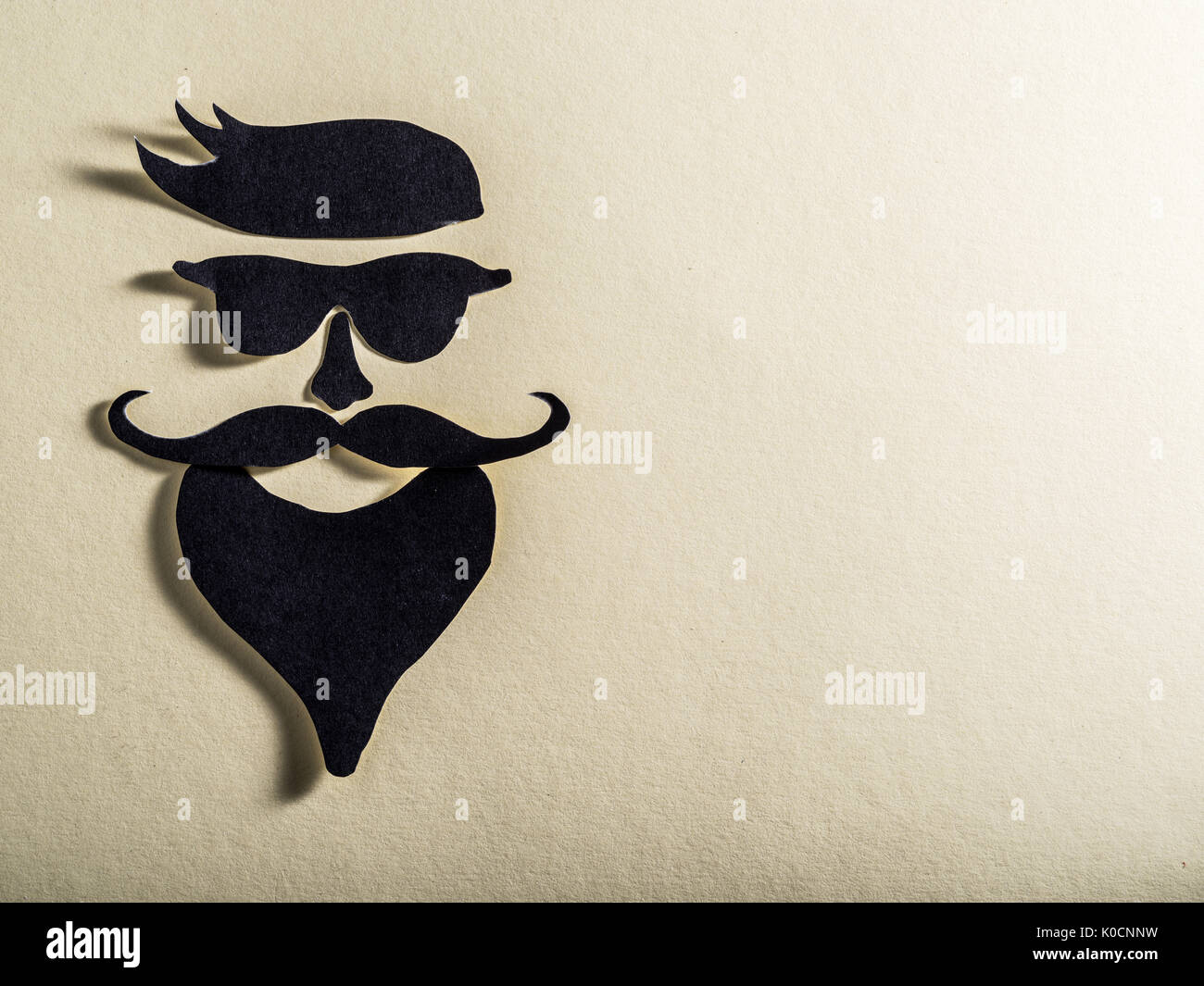 Tanga definicial del look del viso tagliato da un nastro di carta. Foto Stock