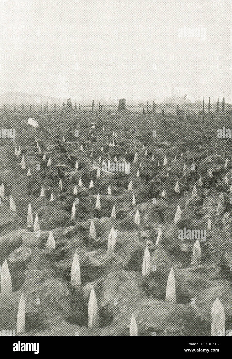I pericoli di terra di nessuno, WW1 Foto Stock