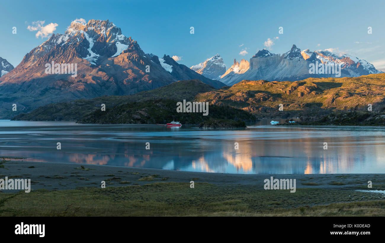 America del Sud, il Cile , la Patagonia Torres del Paine, Parco Nazionale Foto Stock