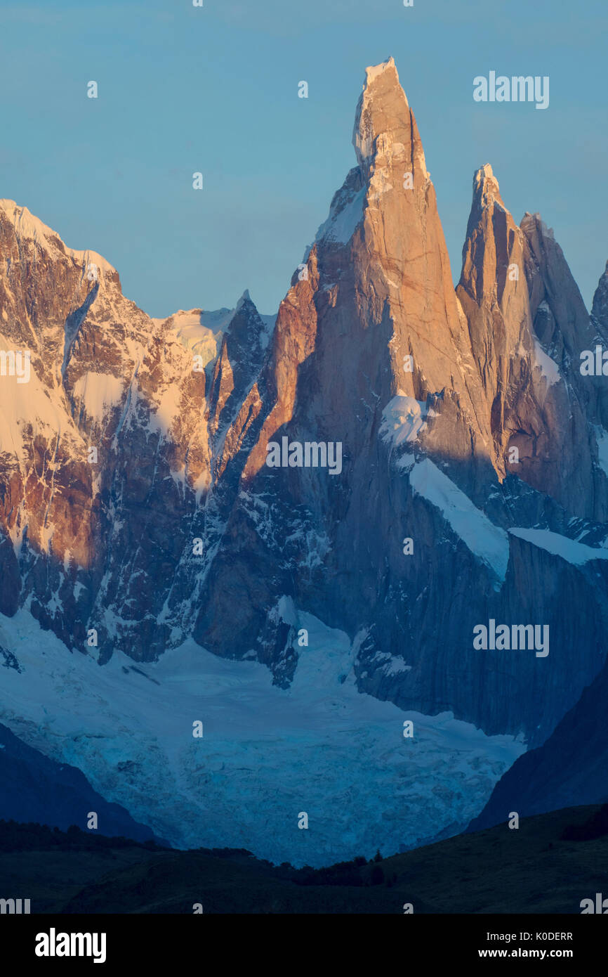 Sud America; Andes;; Patagonia Argentina, parco nazionale Los Glaciares, Cerro Torre Foto Stock