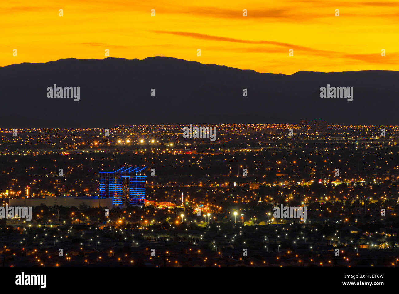 Stati Uniti d'America, Nevada, Las Vegas, città al crepuscolo Foto Stock