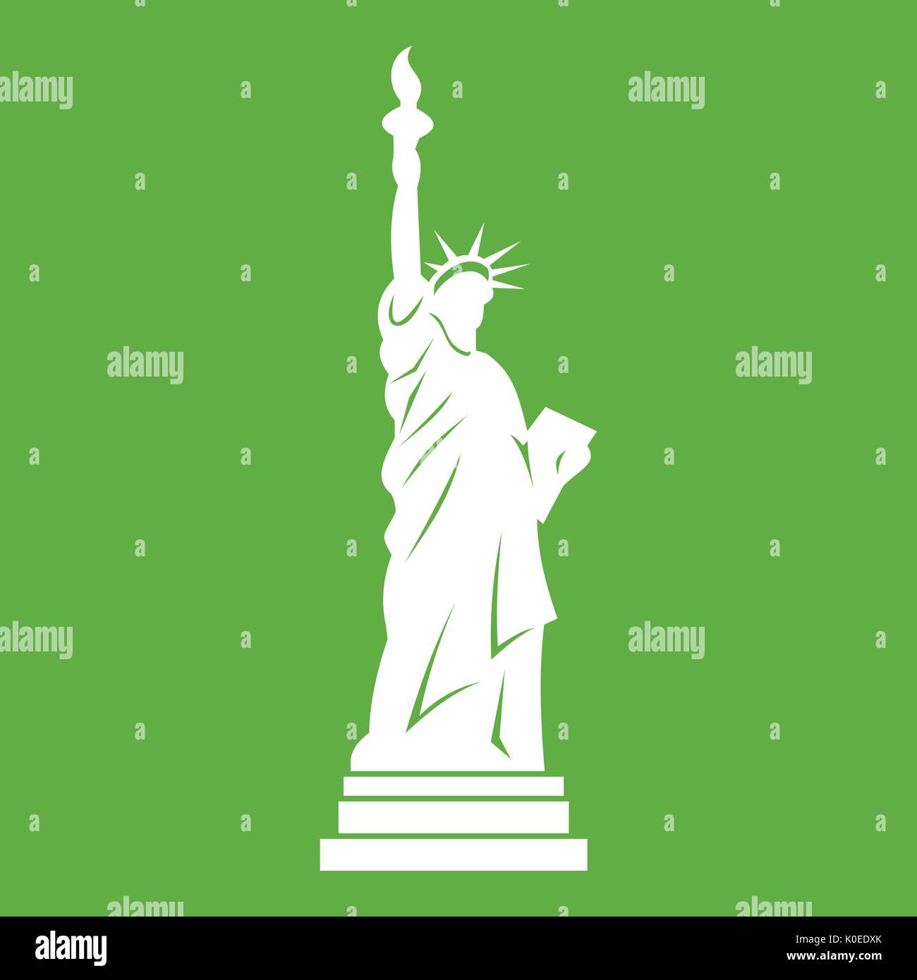 Statua della Libertà Icon green Illustrazione Vettoriale