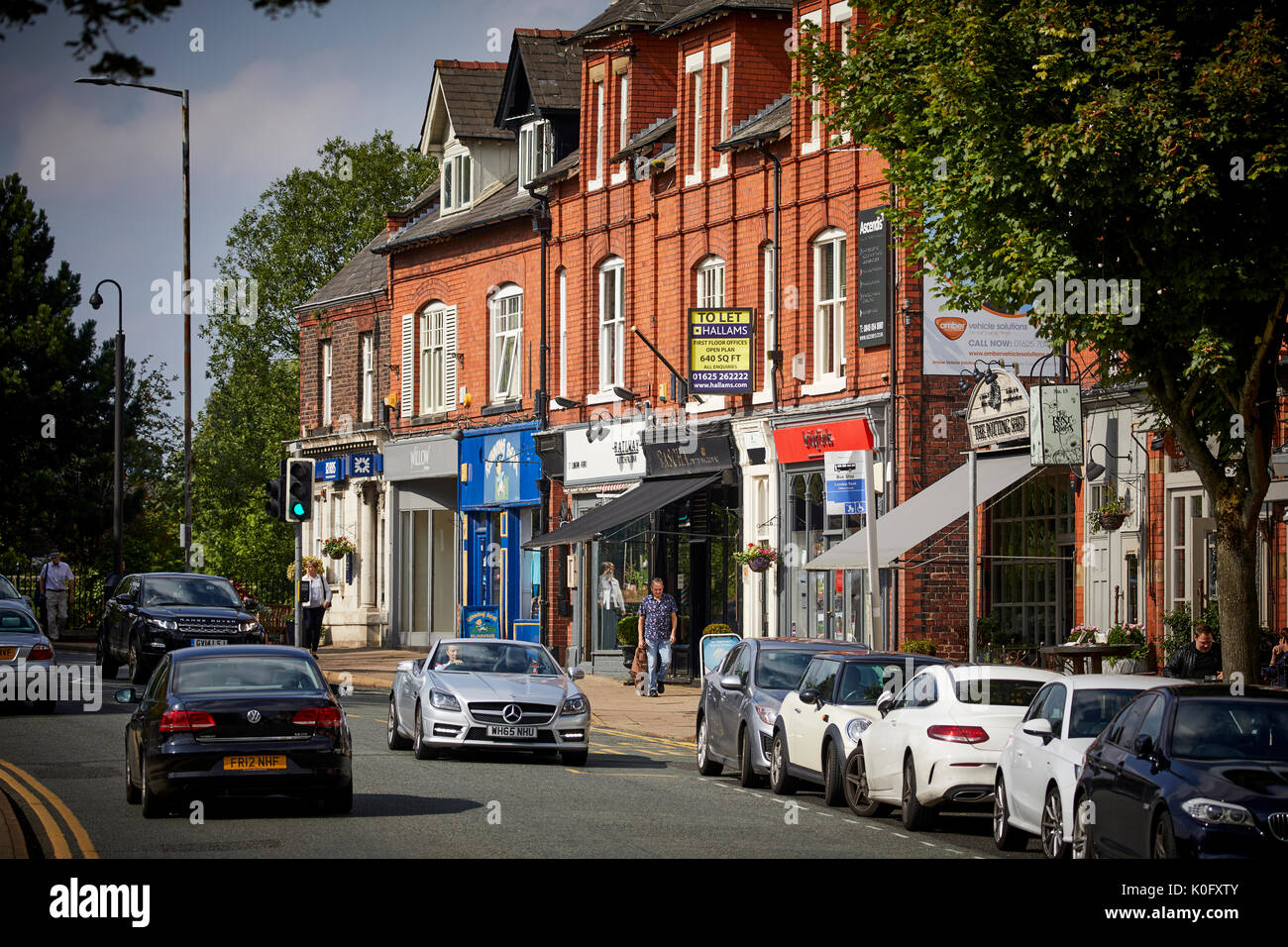 Ricchezza e costoso Alderley Edge village Cheshire, Foto Stock