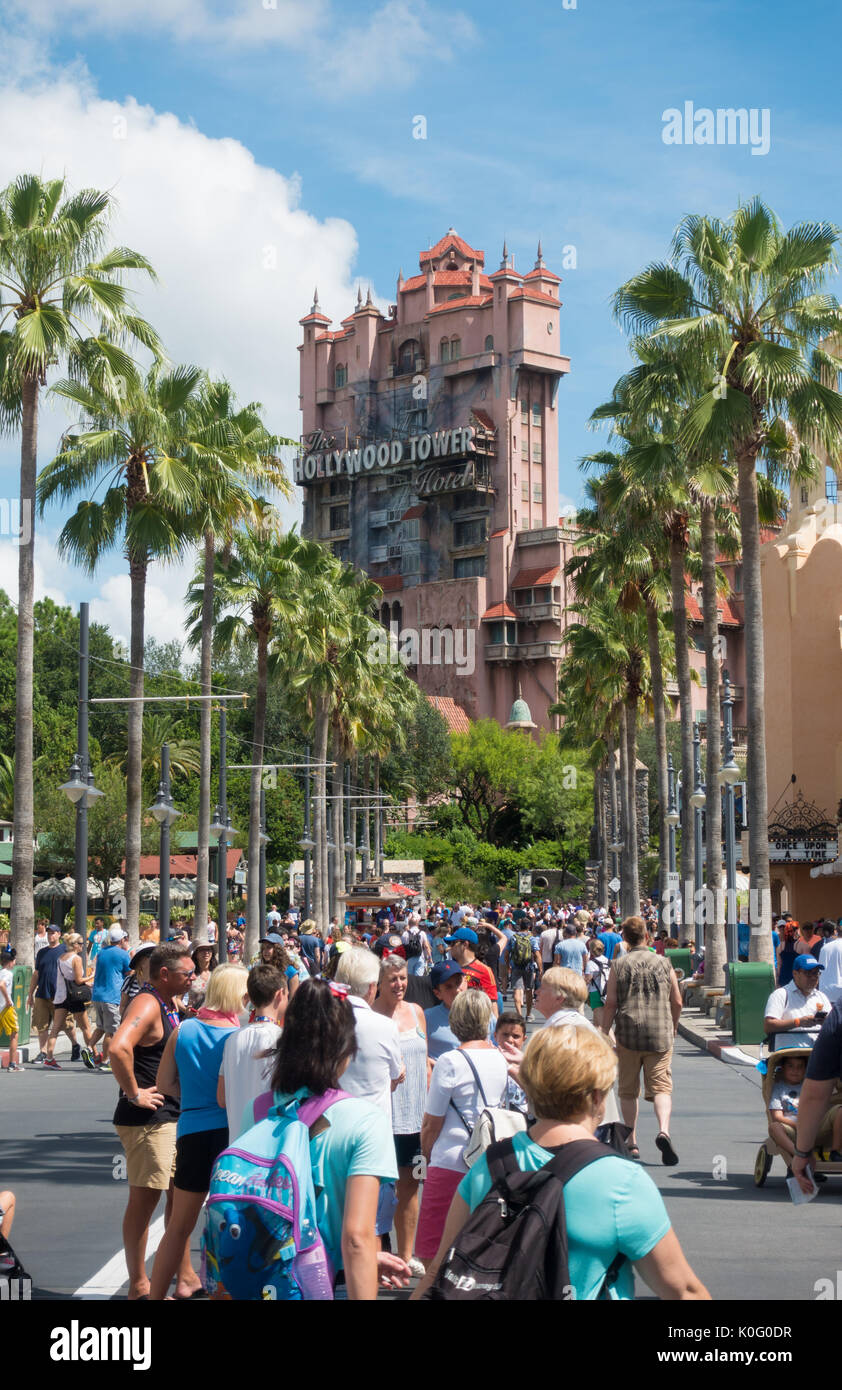 Torre del Terrore ride agli studios di Hollywood, il Walt Disney World, a Orlando, Florida Foto Stock