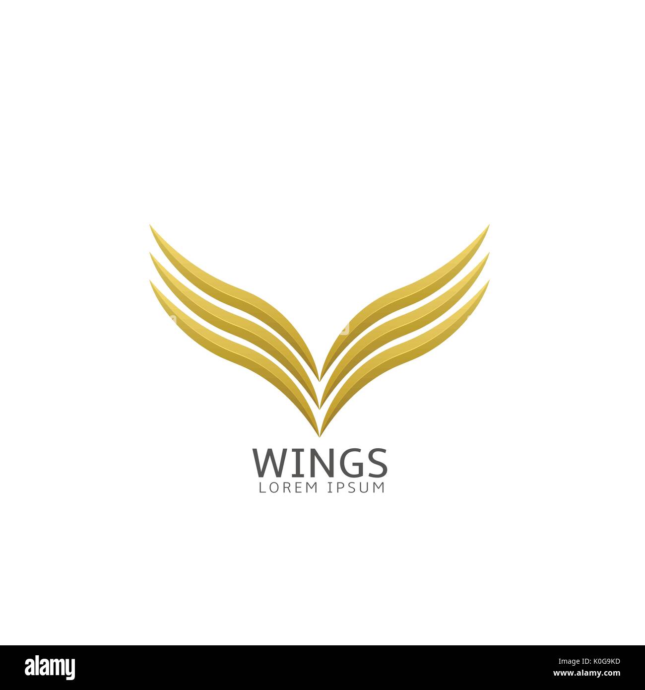 Golden Wings etichetta Illustrazione Vettoriale