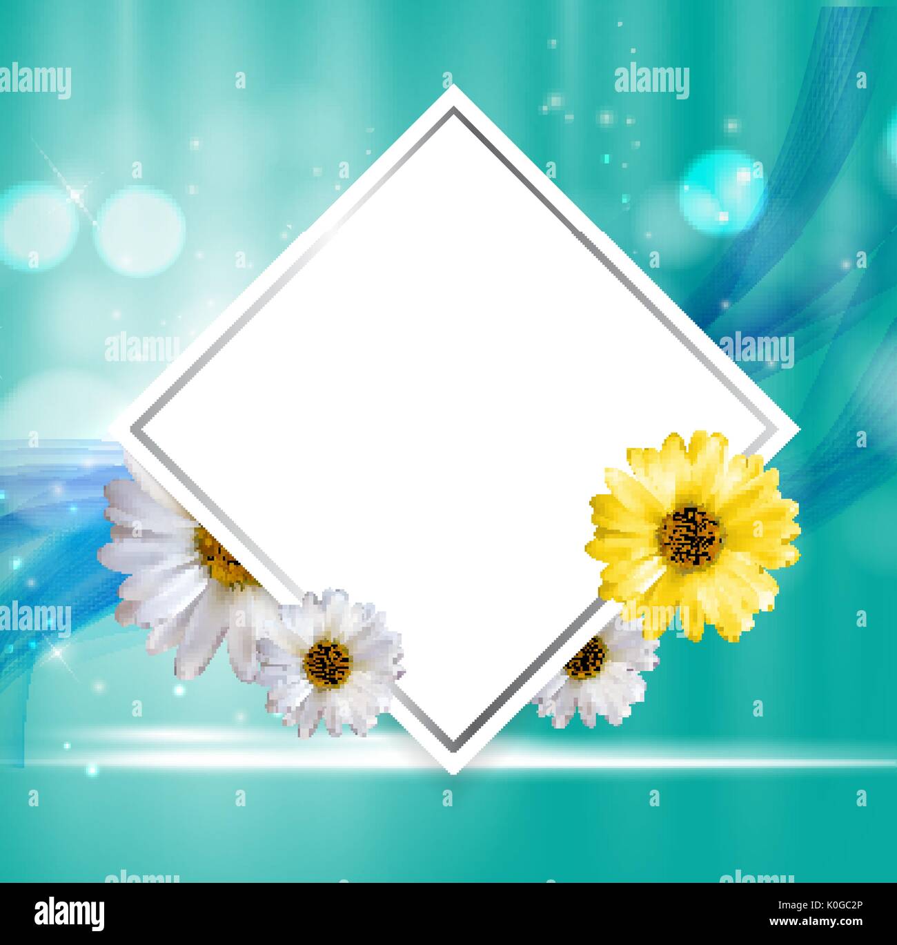 Abstract naturale cornice floreale wth di sfondo i fiori di camomilla. Illustrazione Vettoriale Illustrazione Vettoriale