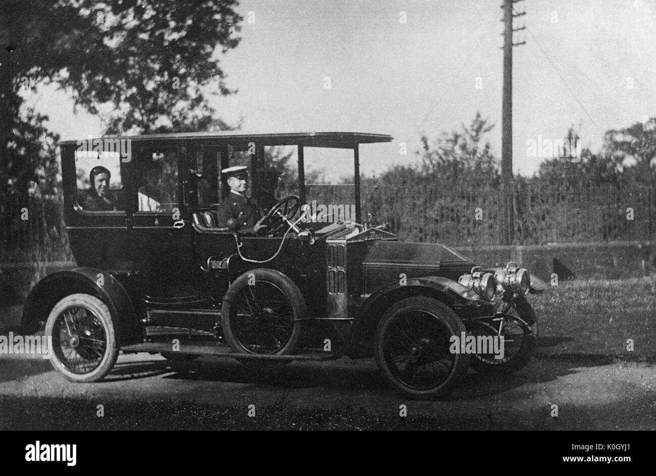 1910 Siddeley Deasy con autista Foto Stock