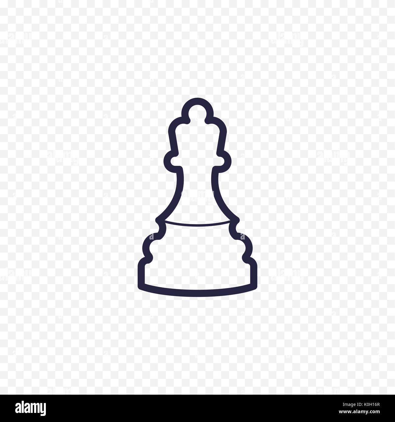 Linea di scacchi icona. Gioco a scacchi figura sottile segni lineari per siti web, una infografica, applicazioni mobili Foto Stock