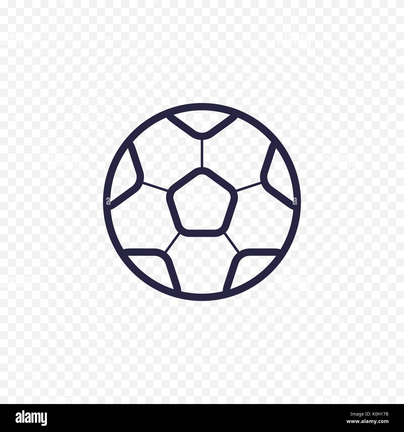 Pallone da calcio semplice icona linea. Gioco del calcio sottile segni lineare. Profilo campionato sport concetto per siti web, una infografica, mobile app. Foto Stock
